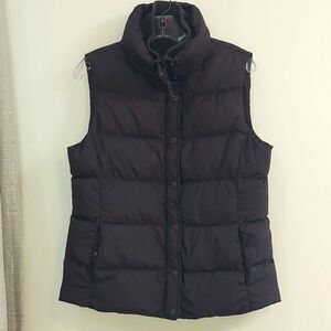 J. Crew Vintage Dark Brown Quilted Down Feather Puffer Vest Sz M